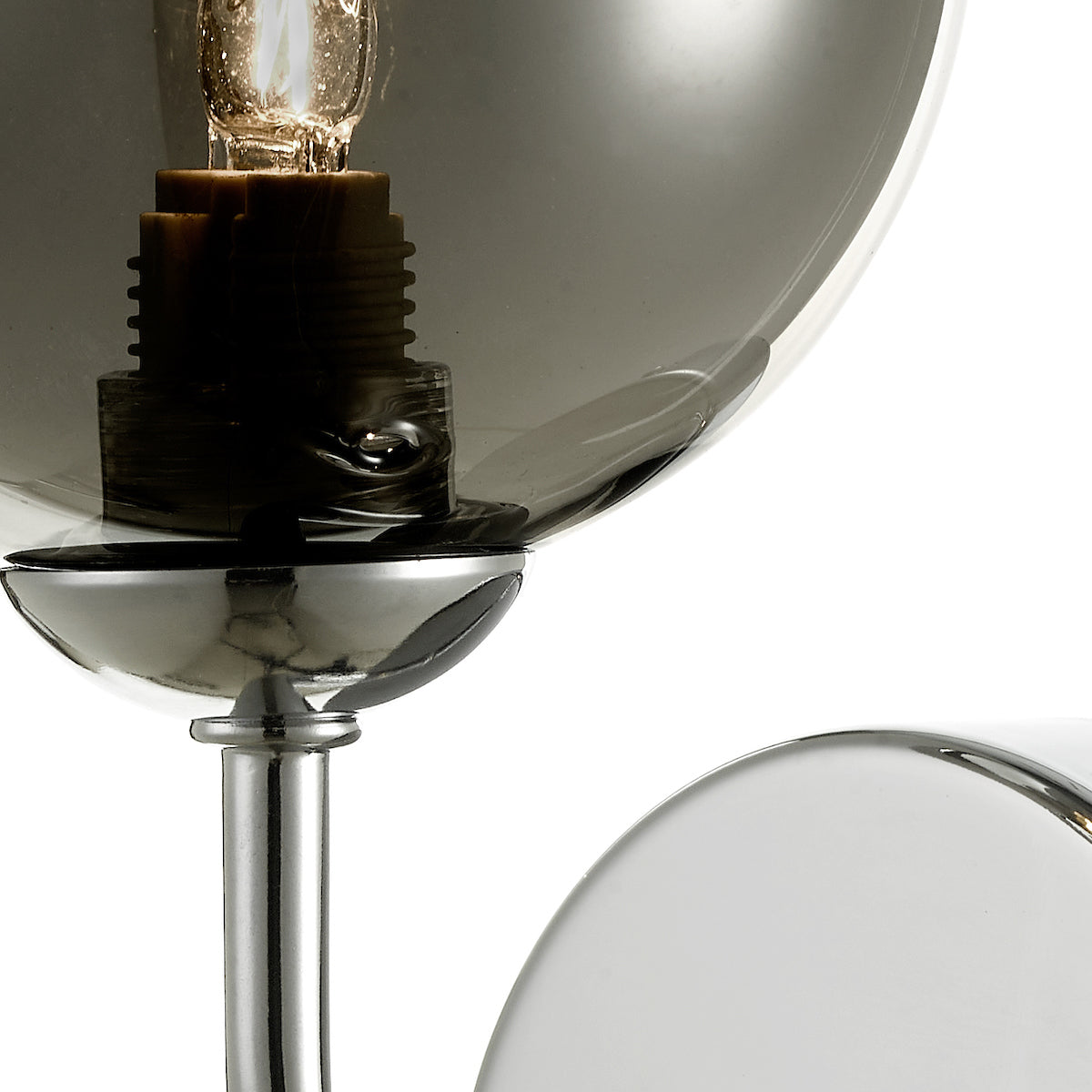 FEYA 1LT WALL LIGHT POL CHR CW SMOKED GLS