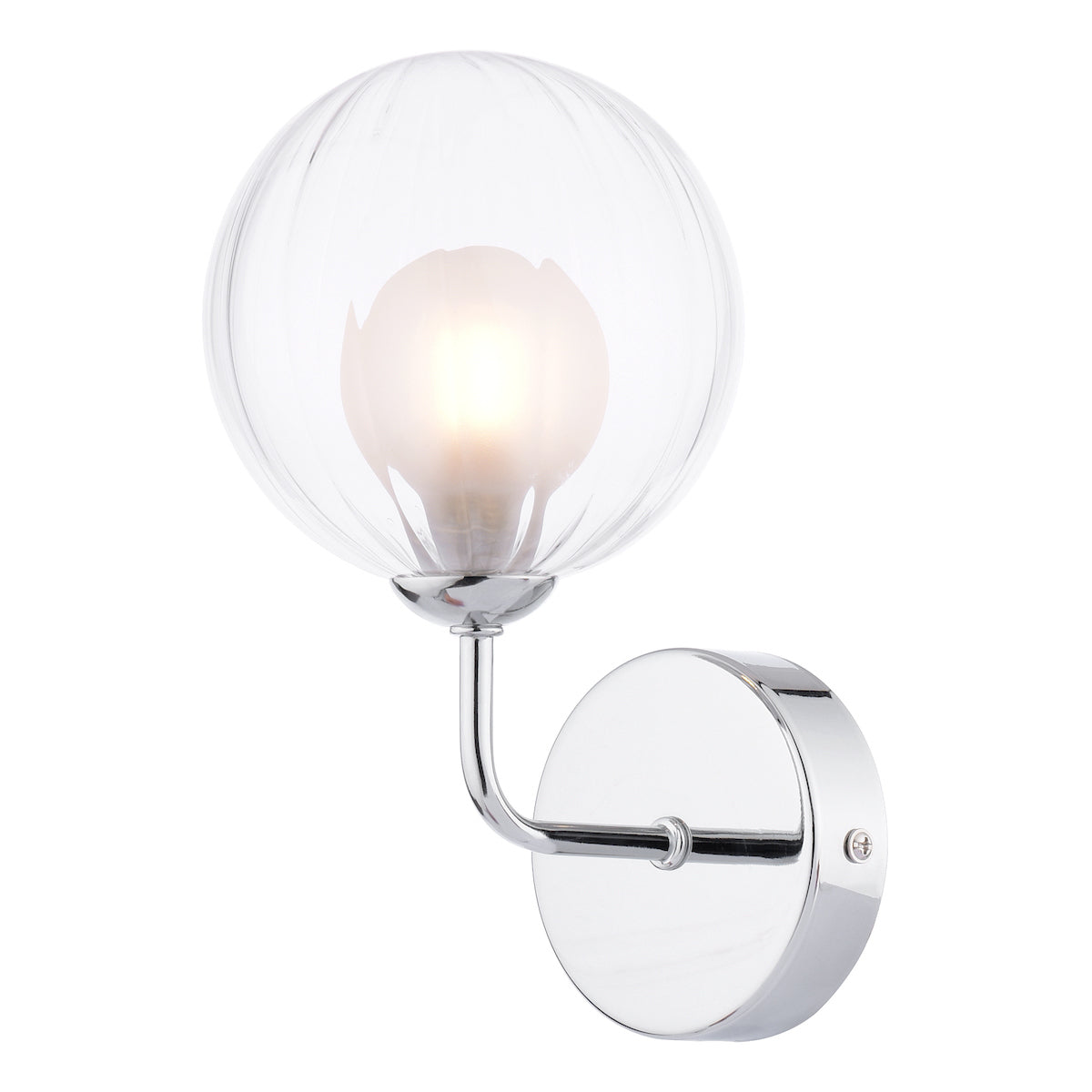 FEYA 1LT WALL LIGHT POL CHR CW DOUBLE ENVELOPE GLS