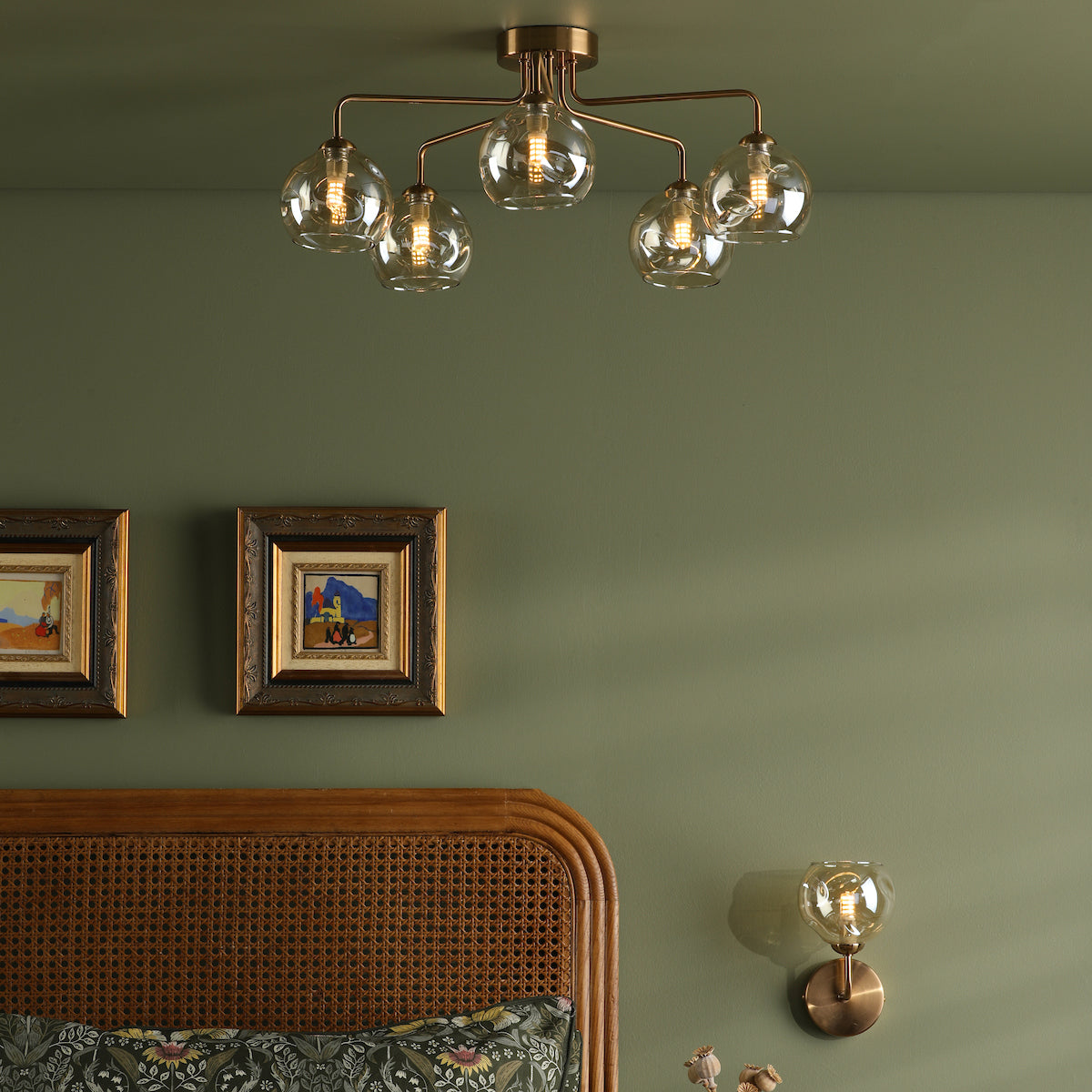 FEYA 1LT WALL LIGHT BRONZE CW CHAMPAGNE OPEN GLS