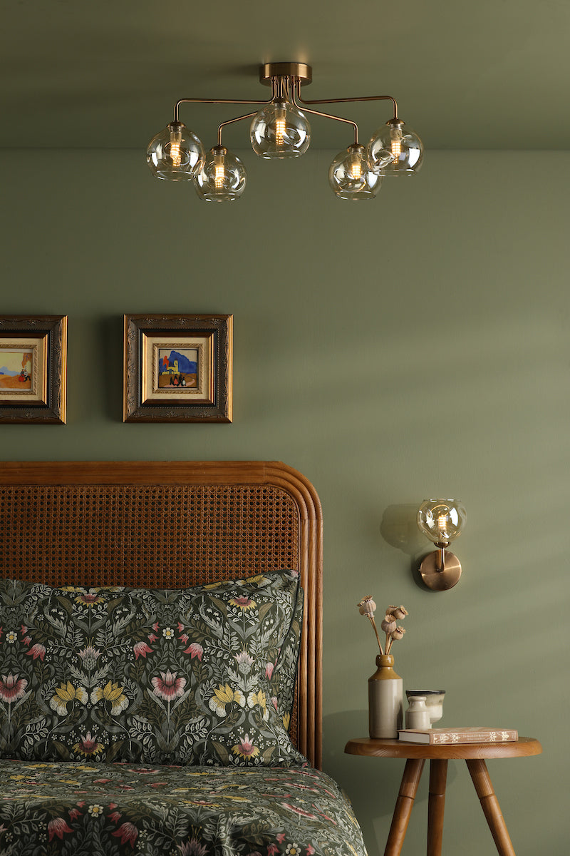 FEYA 1LT WALL LIGHT BRONZE CW CHAMPAGNE OPEN GLS