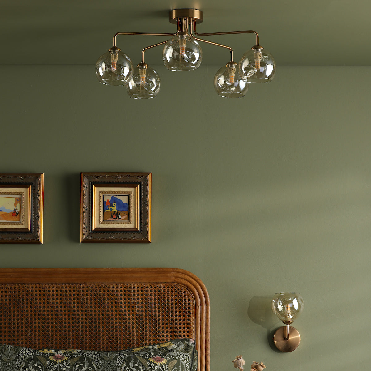 FEYA 1LT WALL LIGHT BRONZE CW CHAMPAGNE OPEN GLS