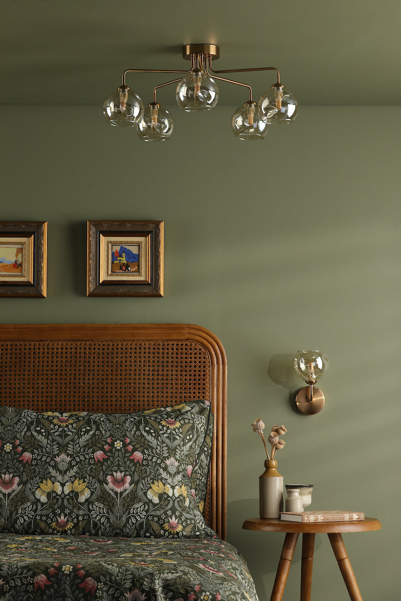 FEYA 1LT WALL LIGHT BRONZE CW CHAMPAGNE OPEN GLS