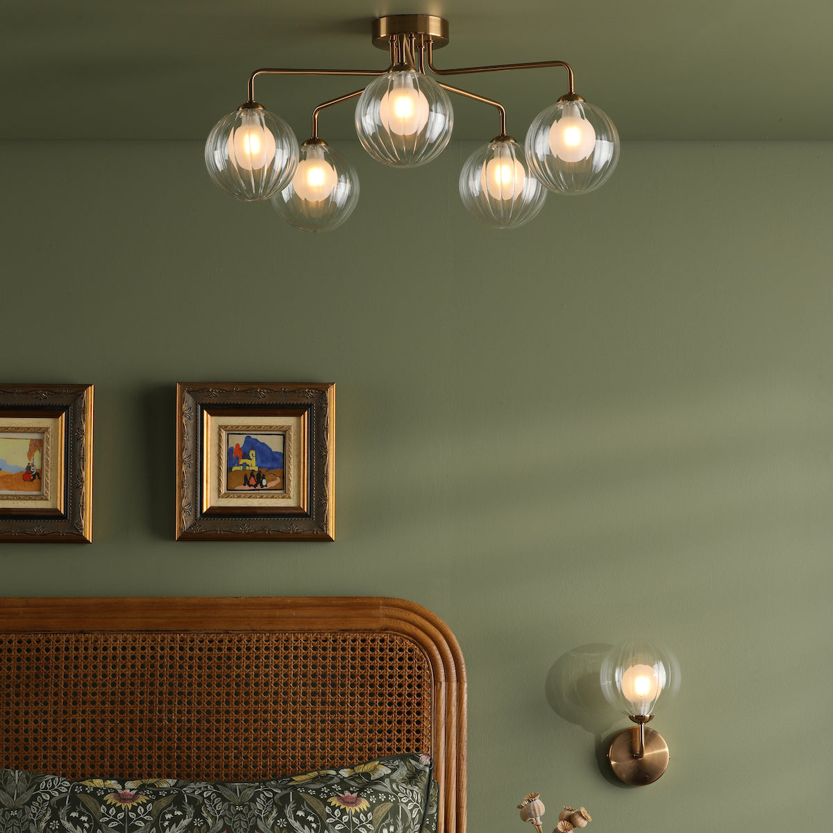 FEYA 1LT WALL LIGHT BRONZE CW DOUBLE ENVELOPE GLS