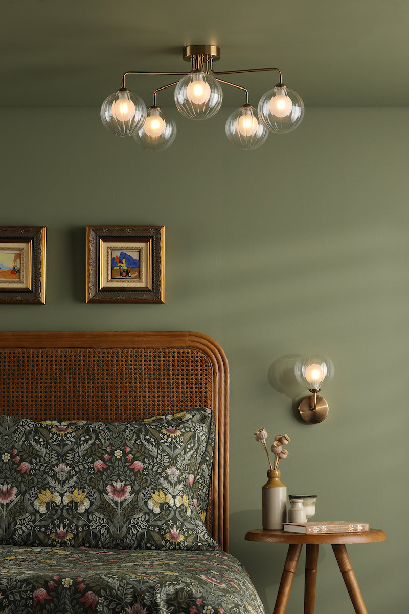 FEYA 1LT WALL LIGHT BRONZE CW DOUBLE ENVELOPE GLS