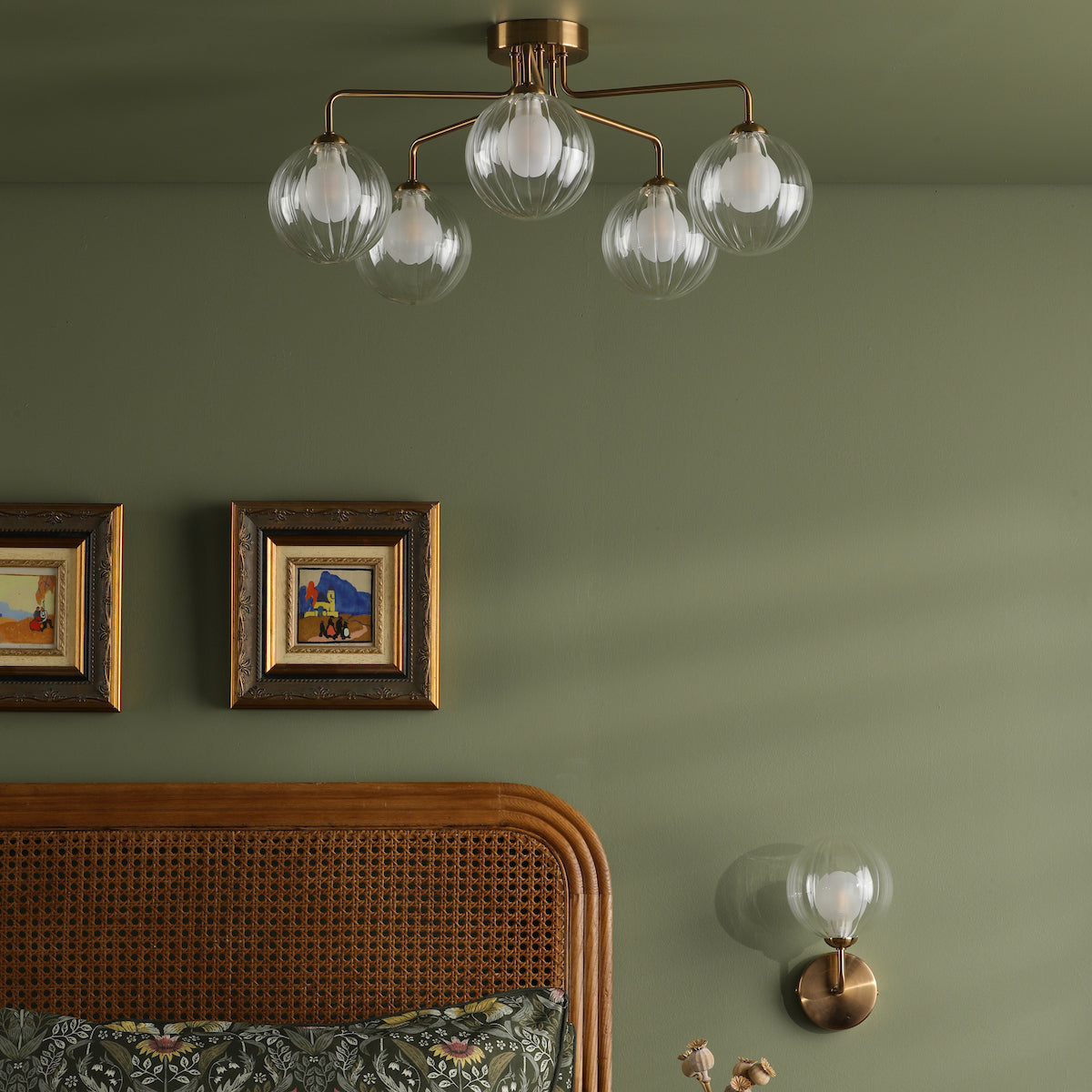 FEYA 1LT WALL LIGHT BRONZE CW DOUBLE ENVELOPE GLS