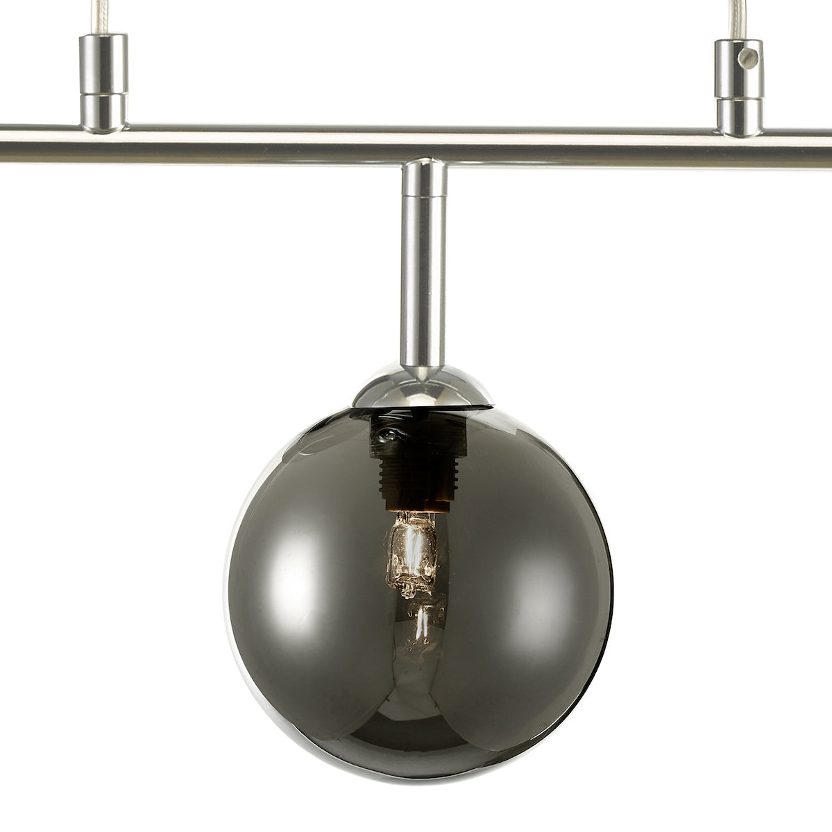 FEYA 3LT BAR PENDANT POL CHR CW SMOKED GLS