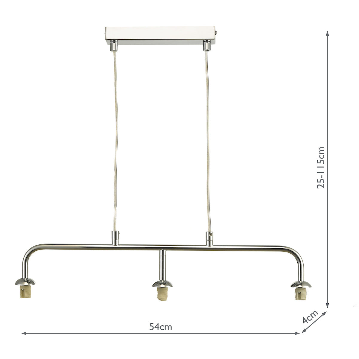 FEYA 3LT BAR PENDANT POLISHED CHROME FRAME ONLY