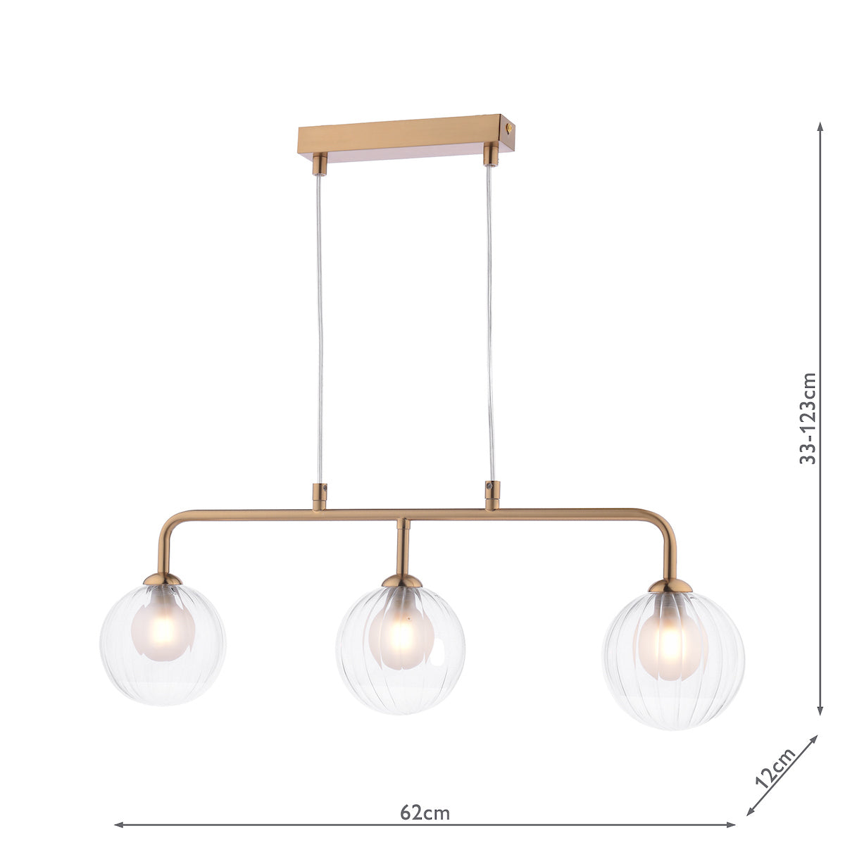 FEYA 3LT BAR PENDANT BRONZE CW DOUBLE ENVELOPE GLS