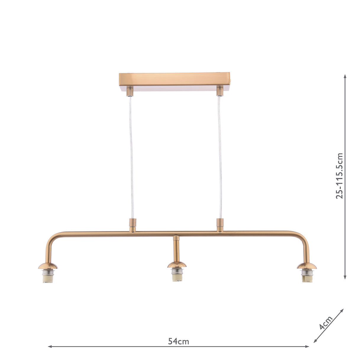 FEYA 3LT BAR PENDANT BRONZE FRAME ONLY