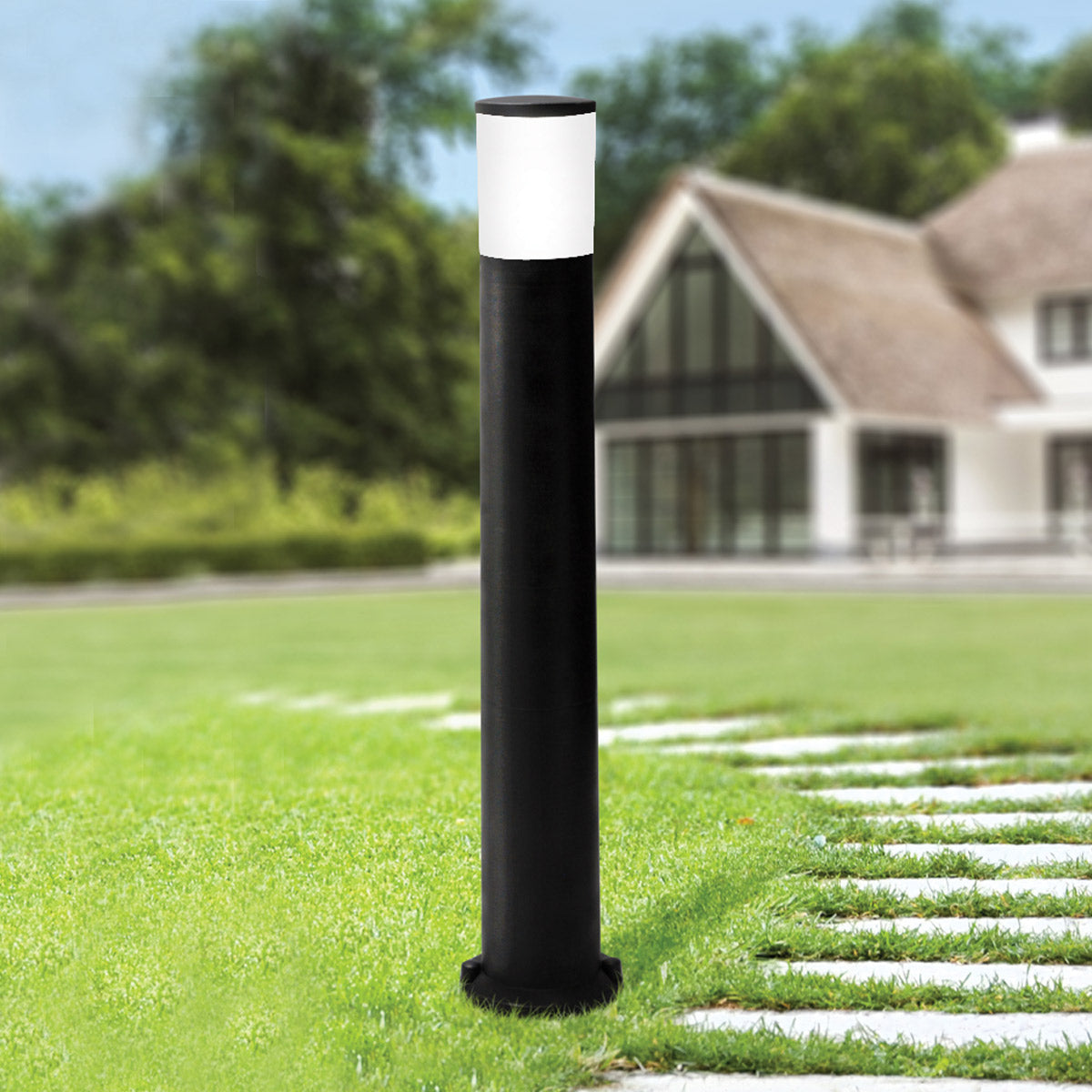 AMELIA 800mm BOLLARD CCT BLACK 11W E27