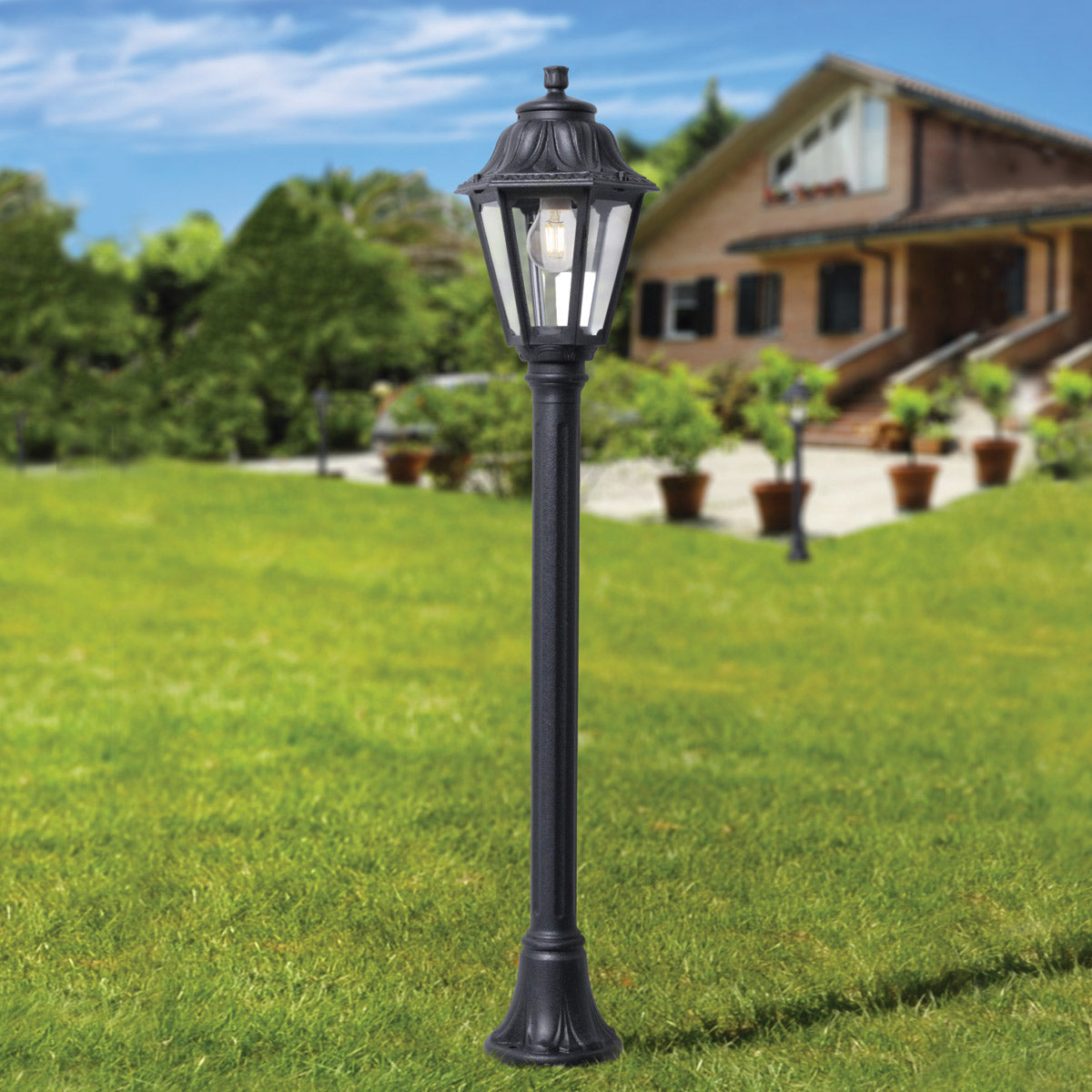 Louvre Outdoor Wall Light - Steel Metal & Polycarbonate