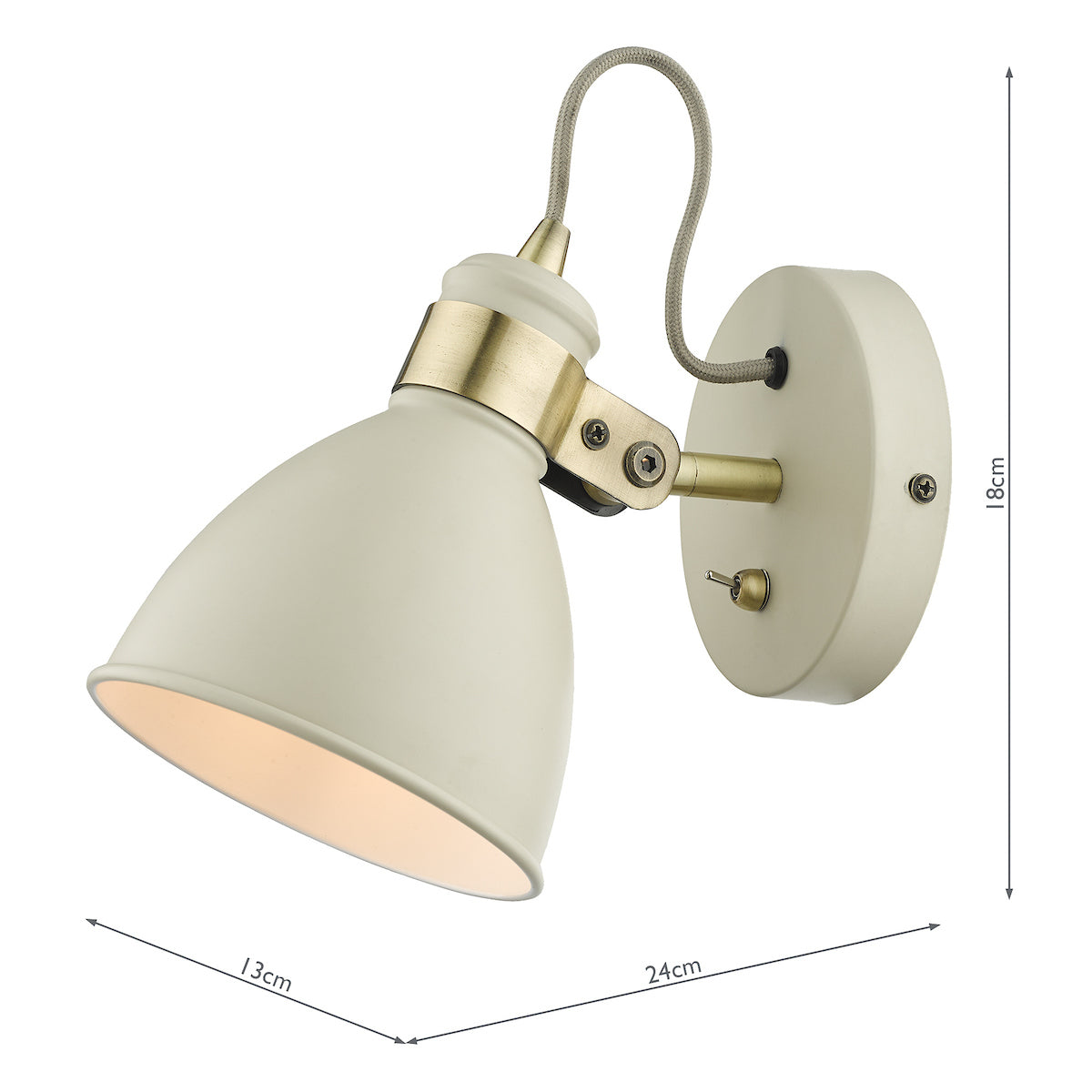 FREDERICK 1LT W/LT CREAM / ANT BRASS
