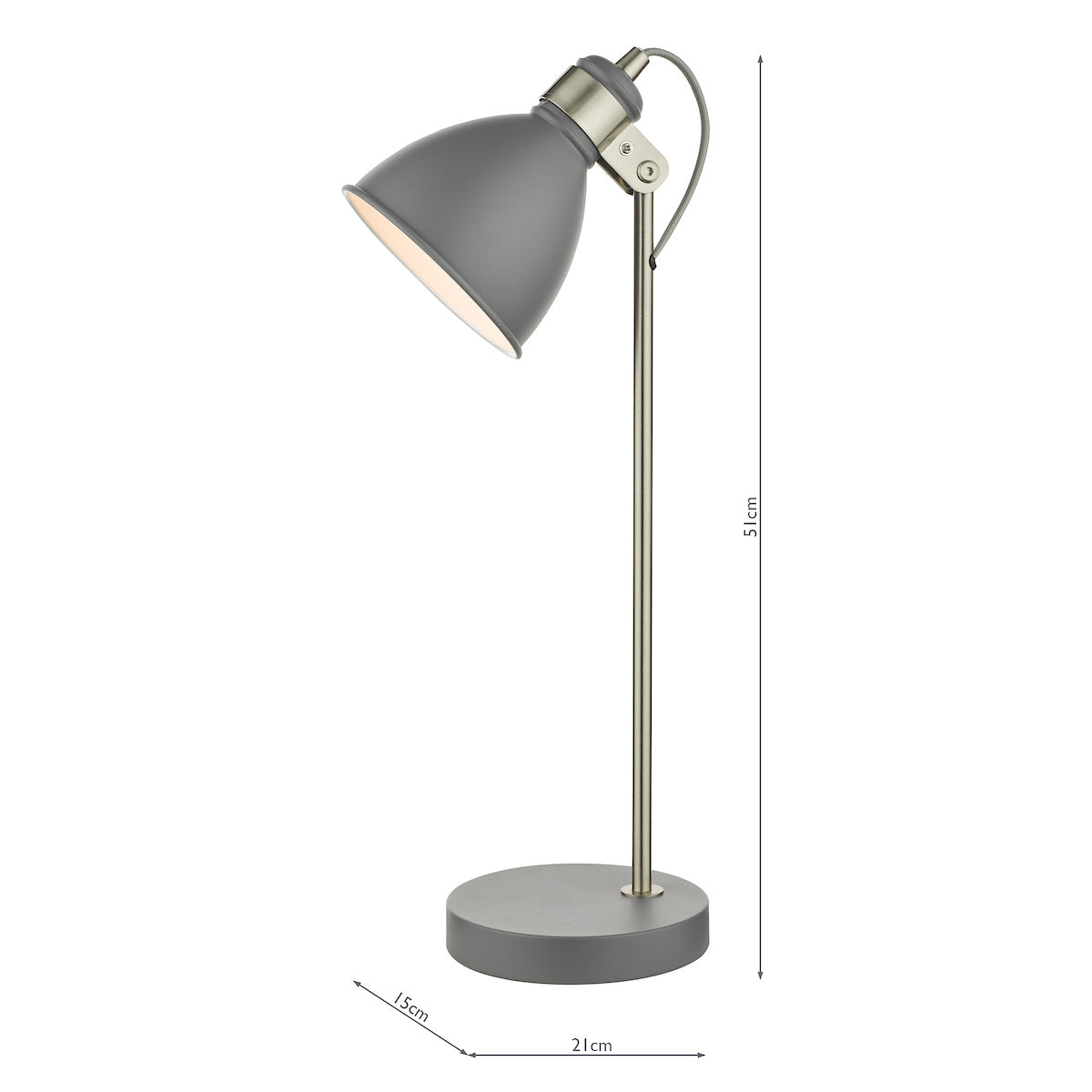 FREDERICK TABLE LAMP DARK GREY / SATIN CHROME