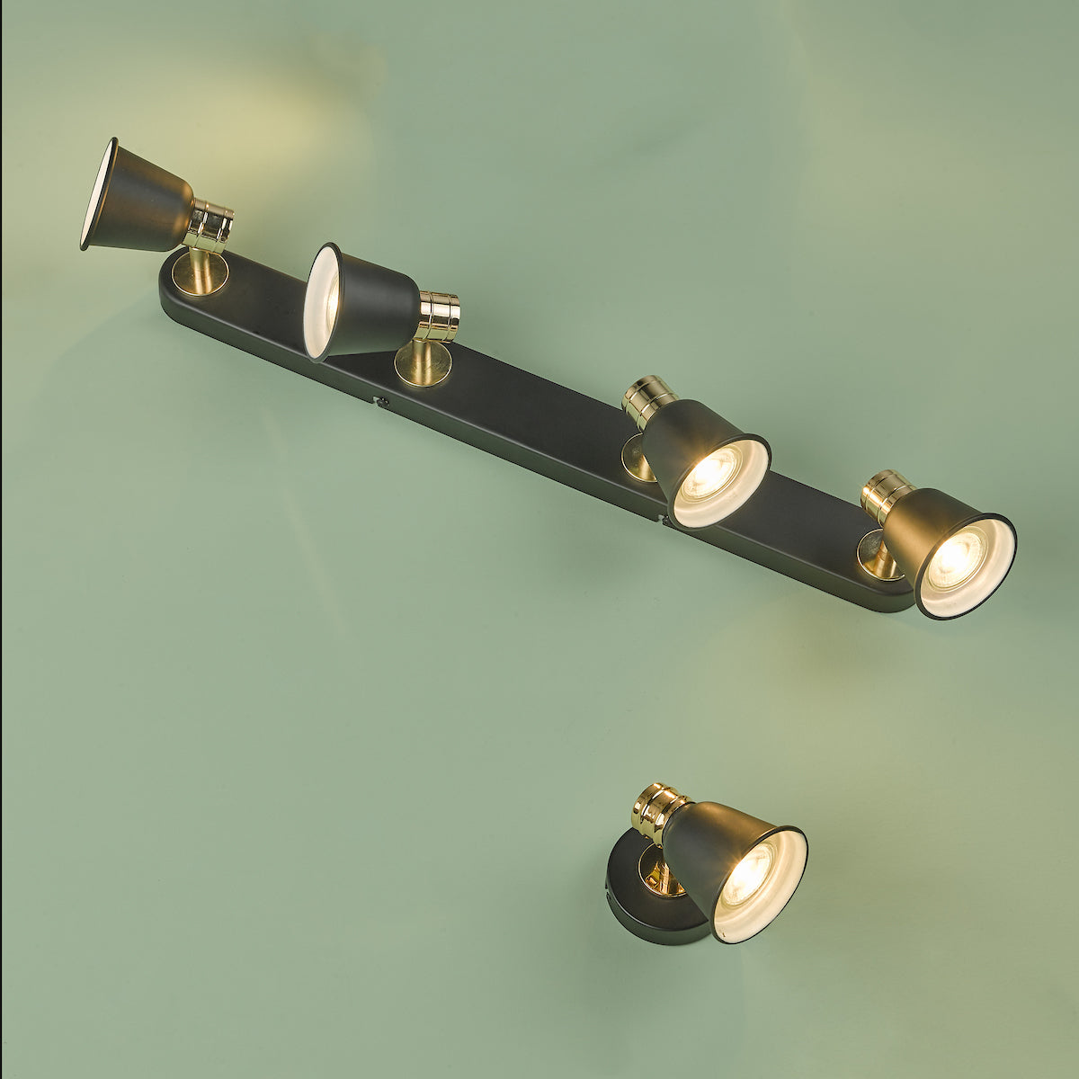 FRY 4LT BAR BLACK/ROSE GOLD GU10 LED INC