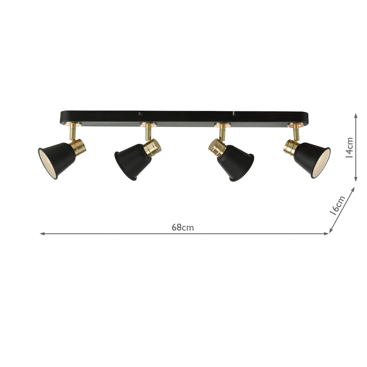 FRY 4LT BAR BLACK/ROSE GOLD GU10 LED INC