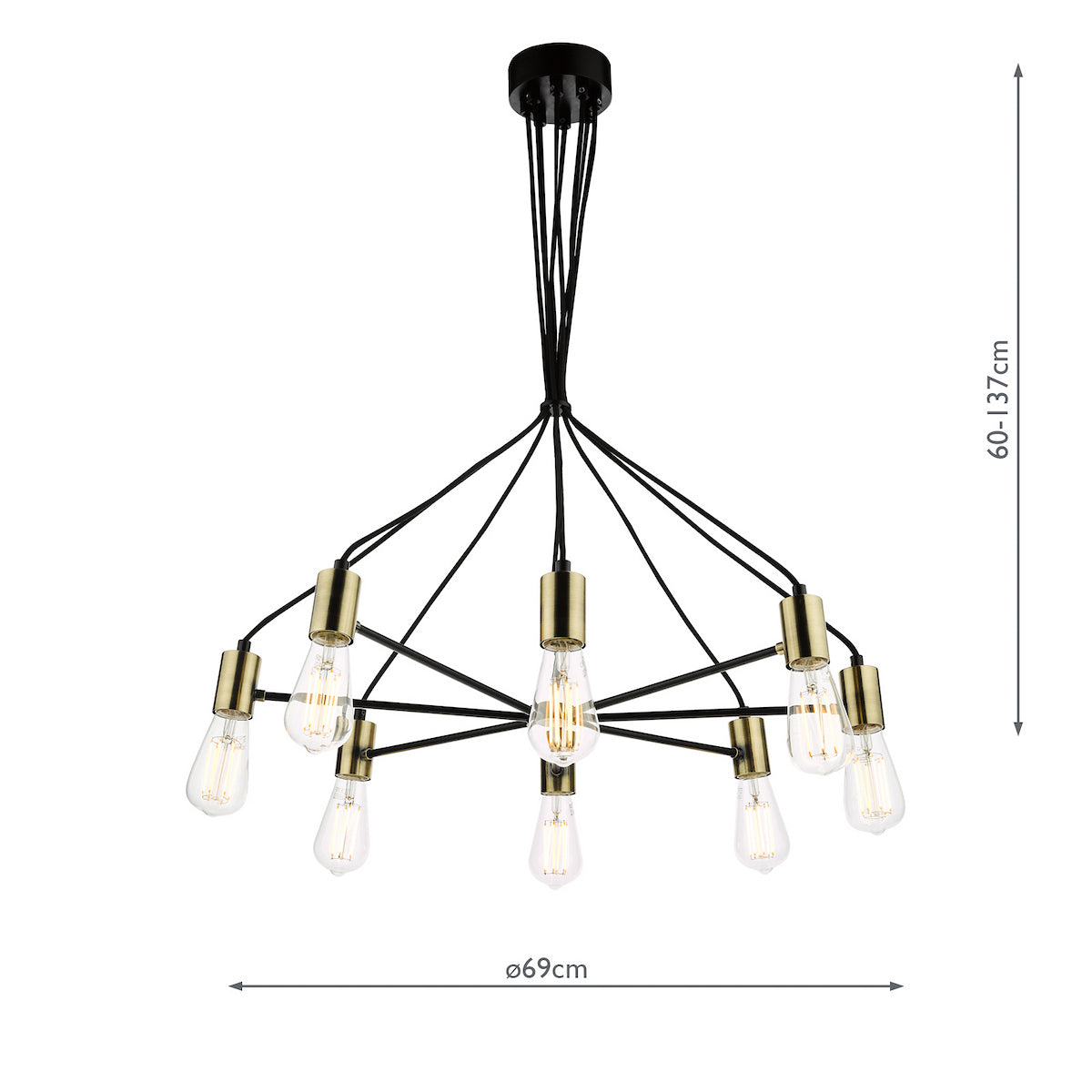 GABRIEL 8LT PENDANT BLACK AND GOLD