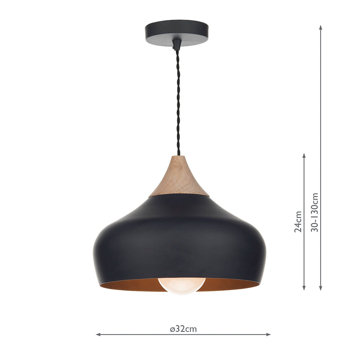 GAUCHO 1LT PENDANT BLACK