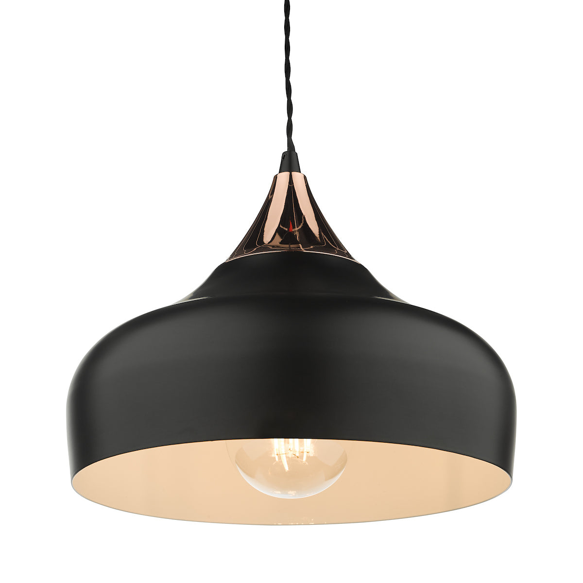 GAUCHO 1LT PENDANT BLACK AND COPPER