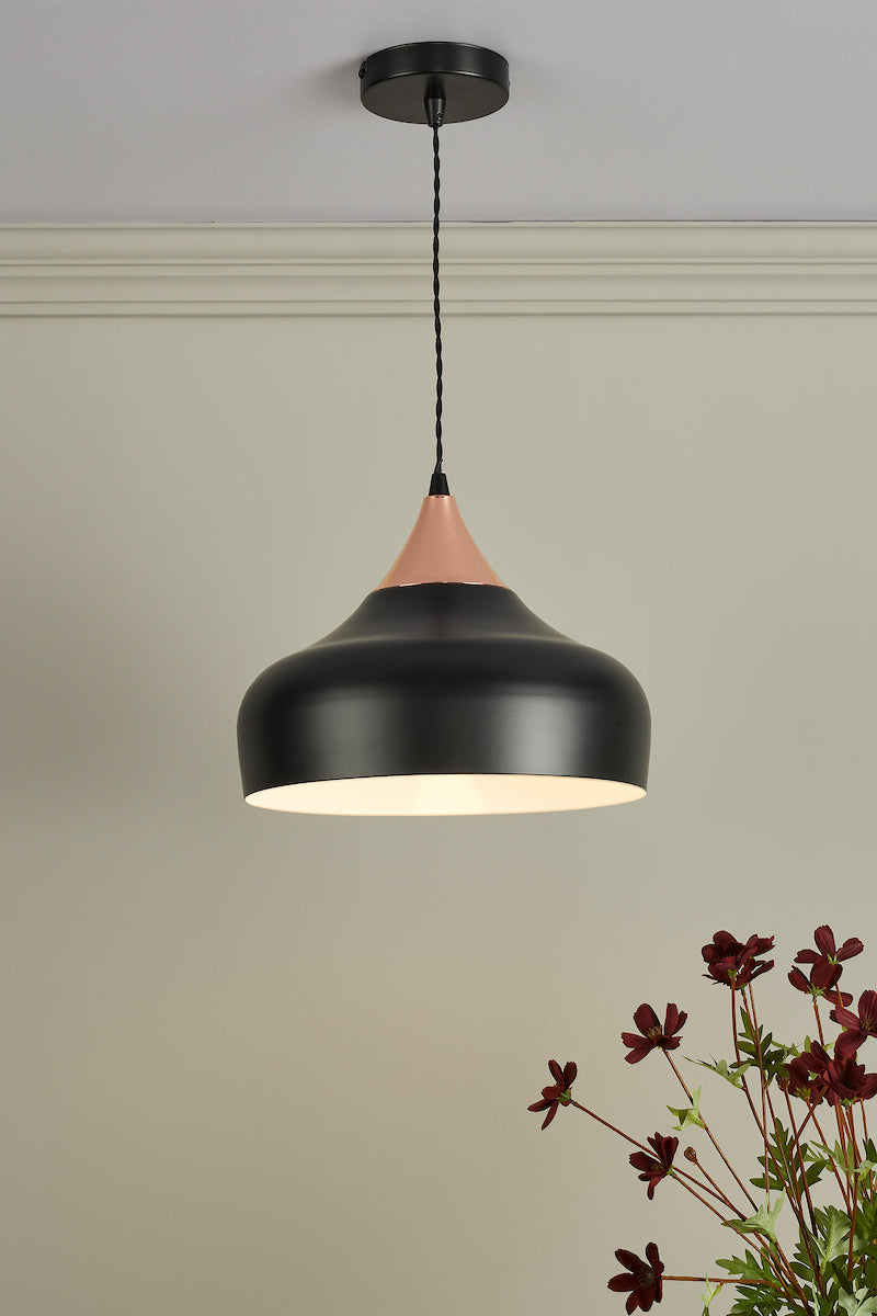 GAUCHO 1LT PENDANT BLACK AND COPPER