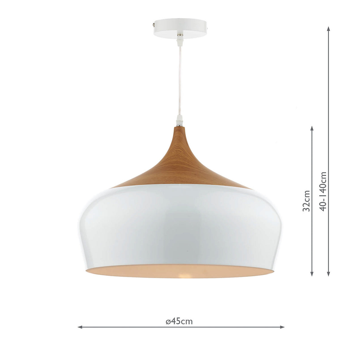 GAUCHO 1LT PENDANT WHITE LARGE