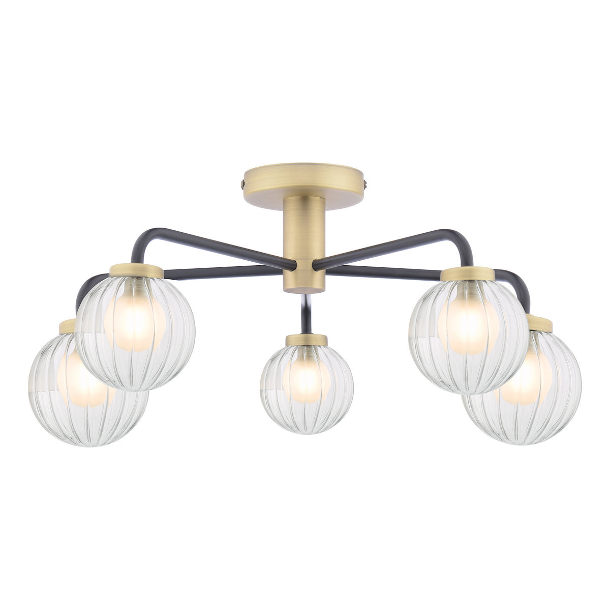 GIBBS 5LT SEMI FLUSH BLACK ANT BRA