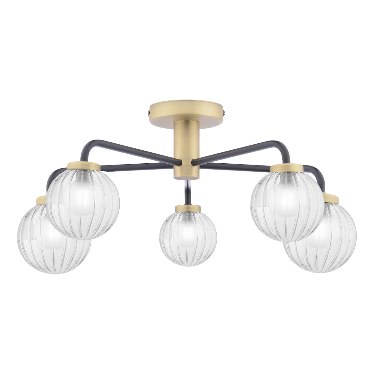 GIBBS 5LT SEMI FLUSH BLACK ANT BRA
