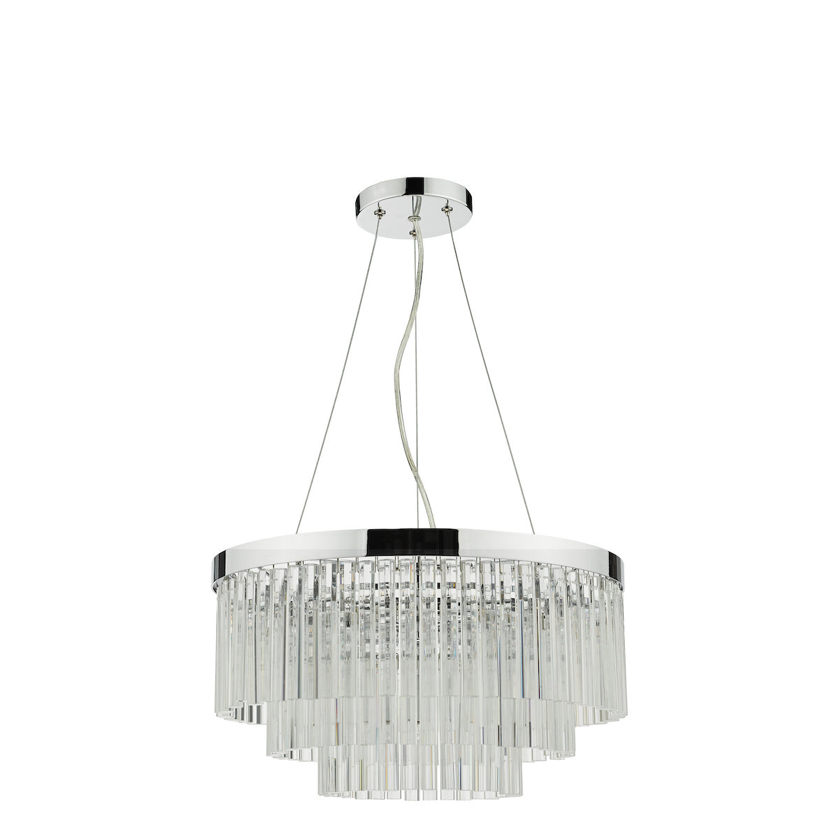 GIOVANA 5LT 3 TIER PENDANT POL CHR CLEAR GLASS