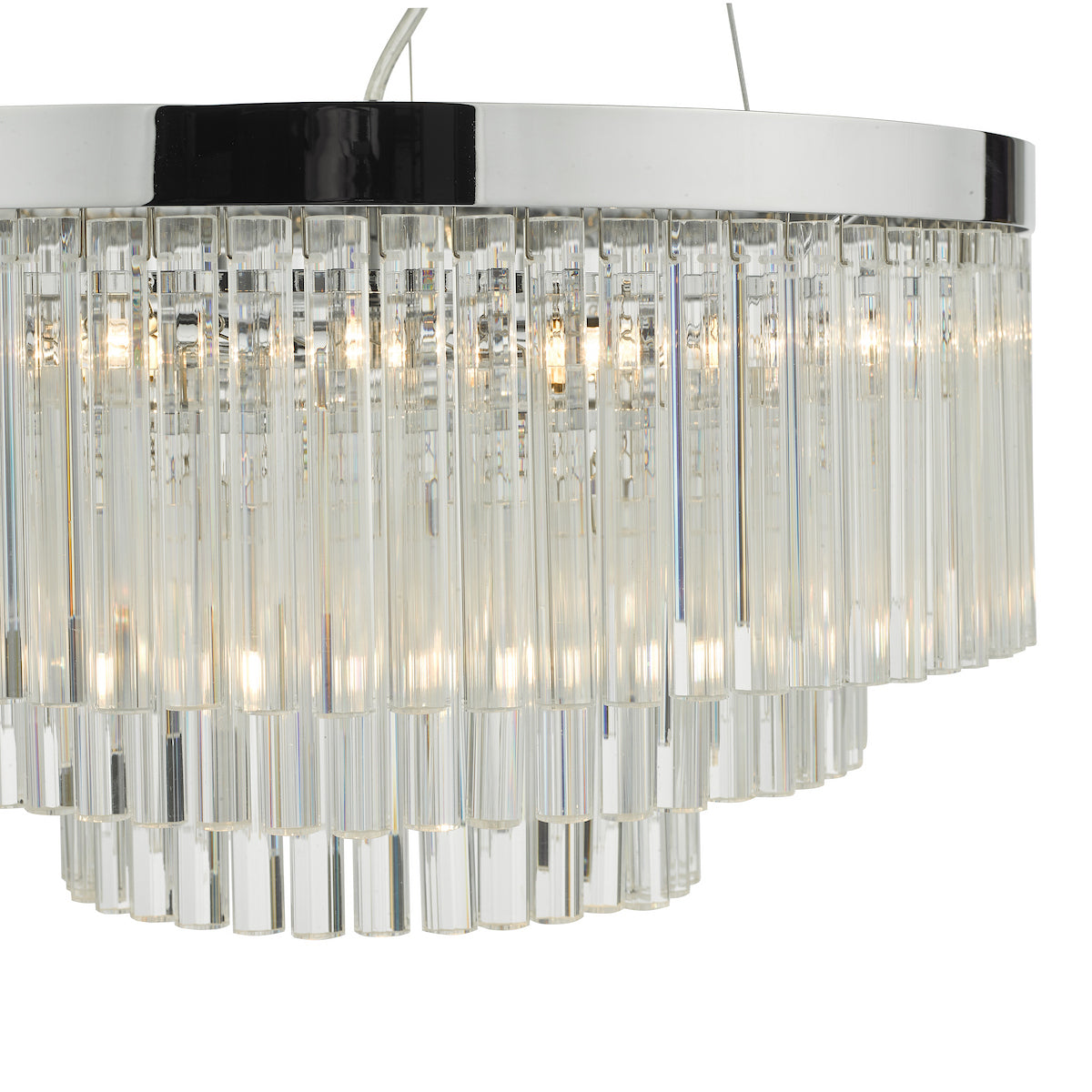 GIOVANA 5LT 3 TIER PENDANT POL CHR CLEAR GLASS
