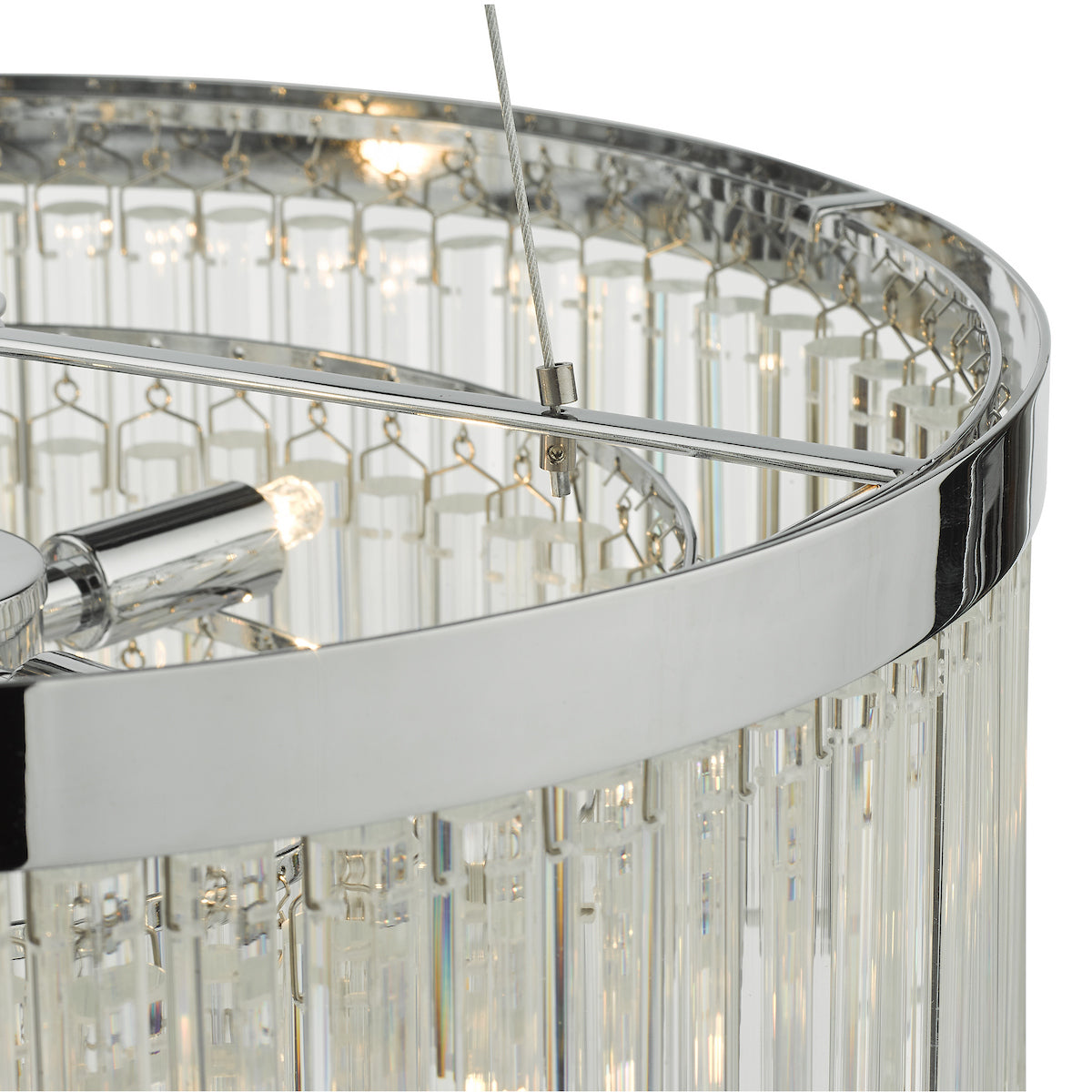 GIOVANA 5LT 3 TIER PENDANT POL CHR CLEAR GLASS