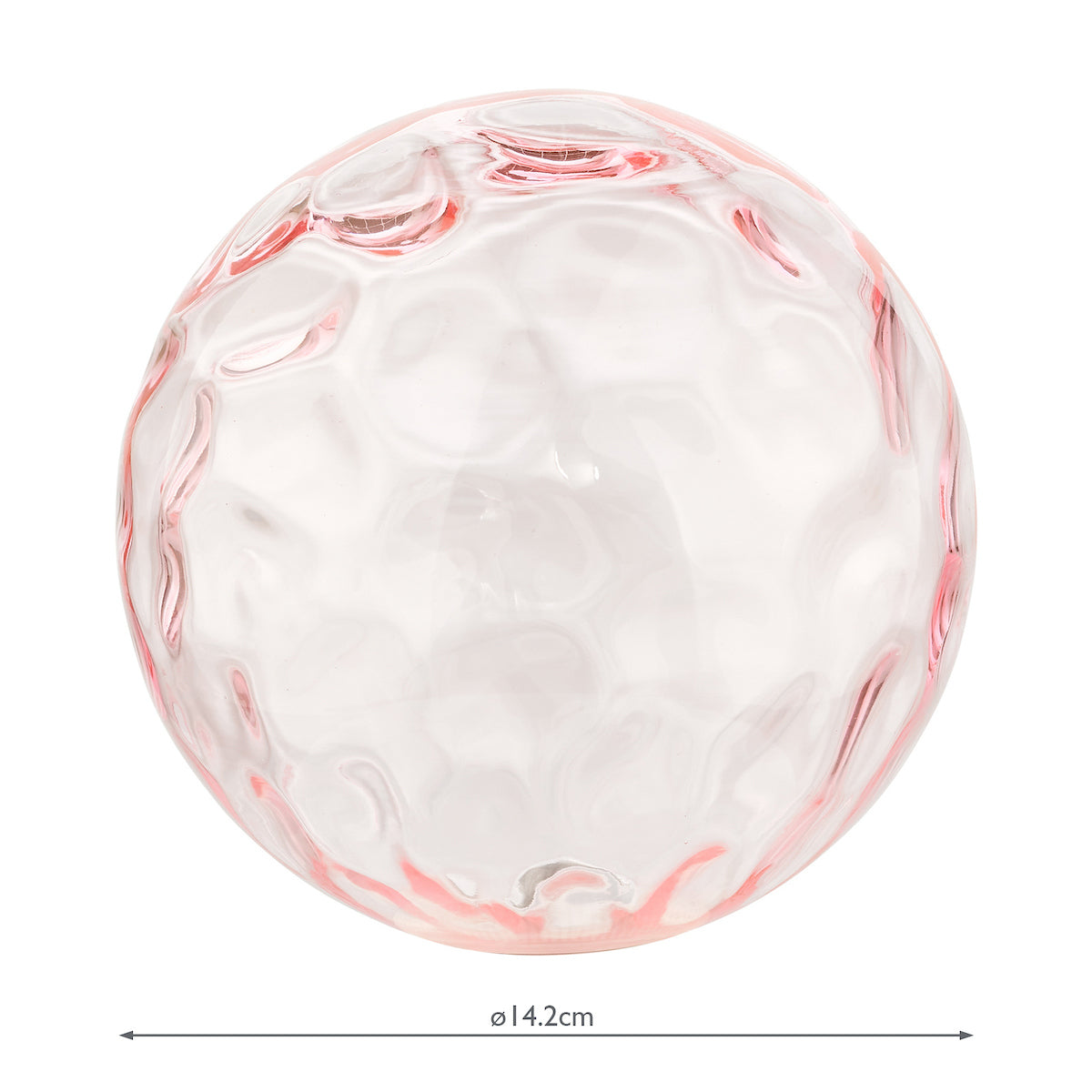 ACCESSORIES MIX & MATCH GLASS PINK DIMPLE 150MM