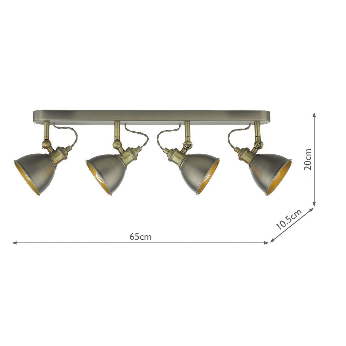 GOVERNOR 4LT BAR SPOTLIGHT ANT CHR ANT BRA