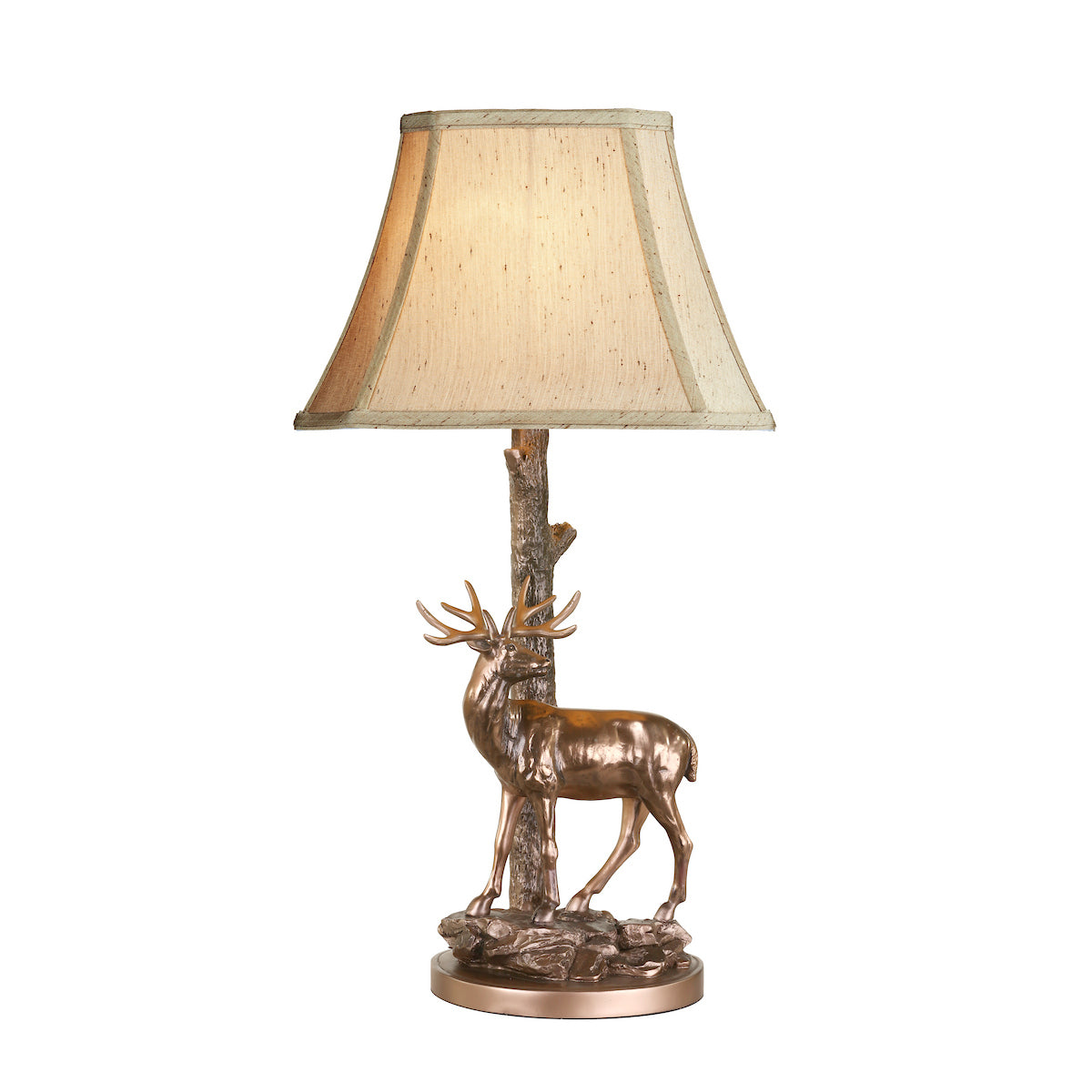 GULLIVER DEER TABLE LAMP CW SHADE AGED BRA