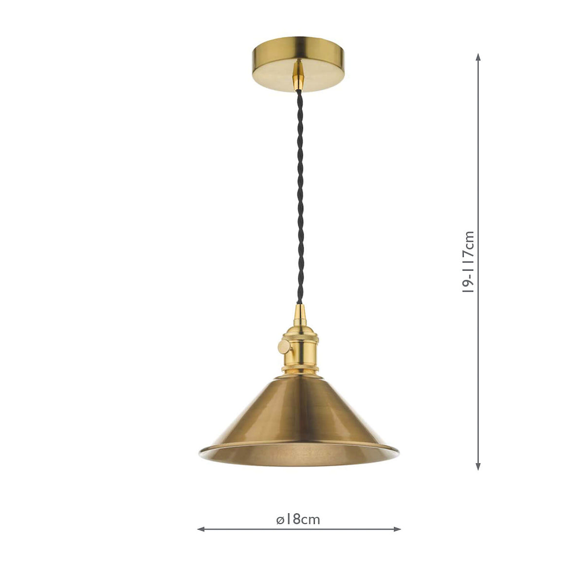 HADANO 1LT SUSPENSION BRASS WITH AGED BRASS SHD