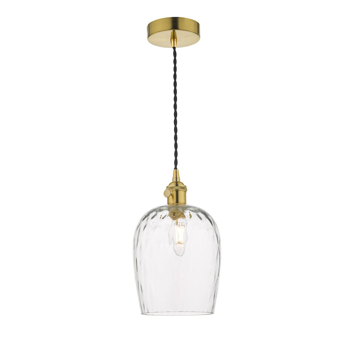 HADANO 1LT SUSPENSION BRASS WITH CLEAR DIMPLED SHD