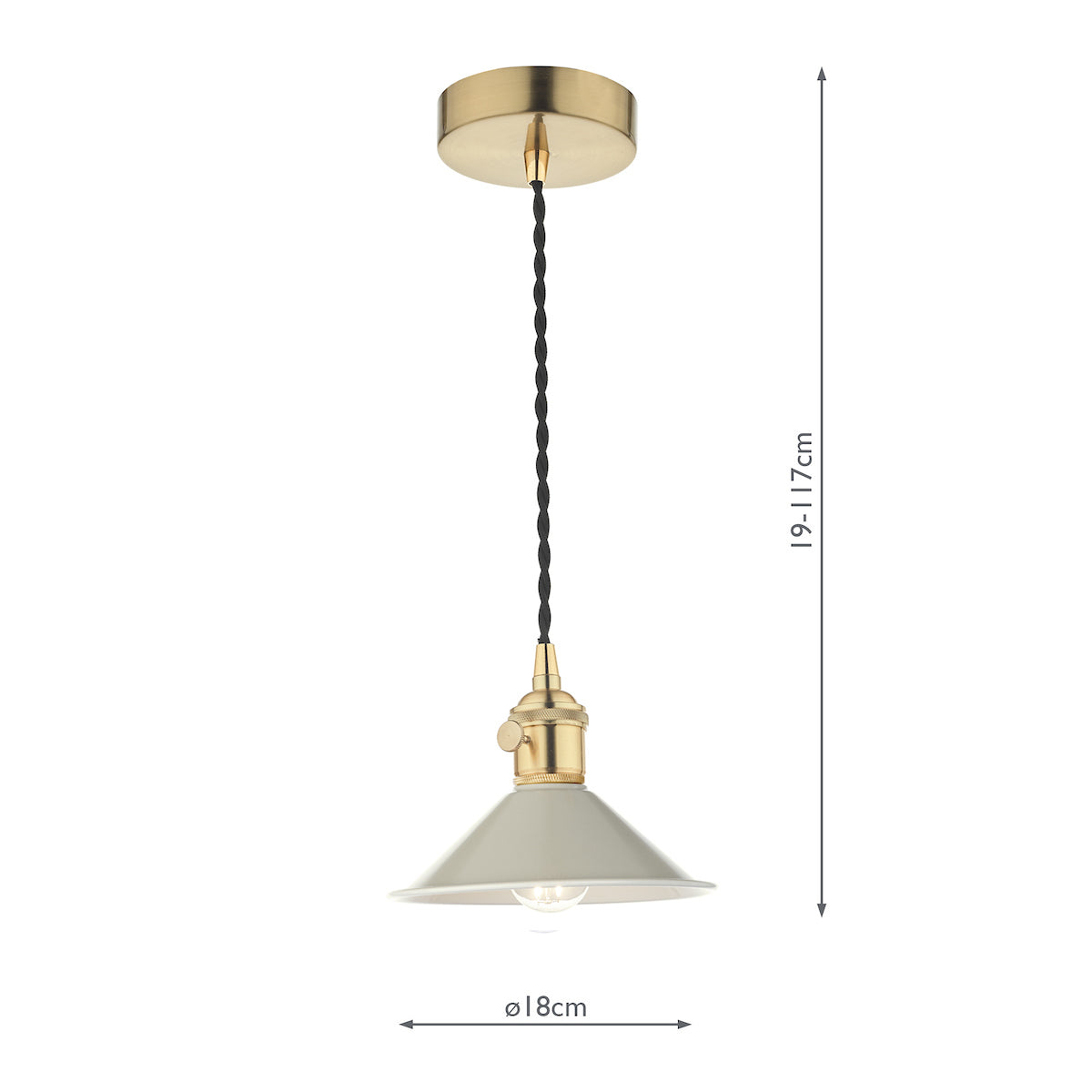 HADANO 1LT SUSPENSION BRASS WITH CASHMERE METAL SH