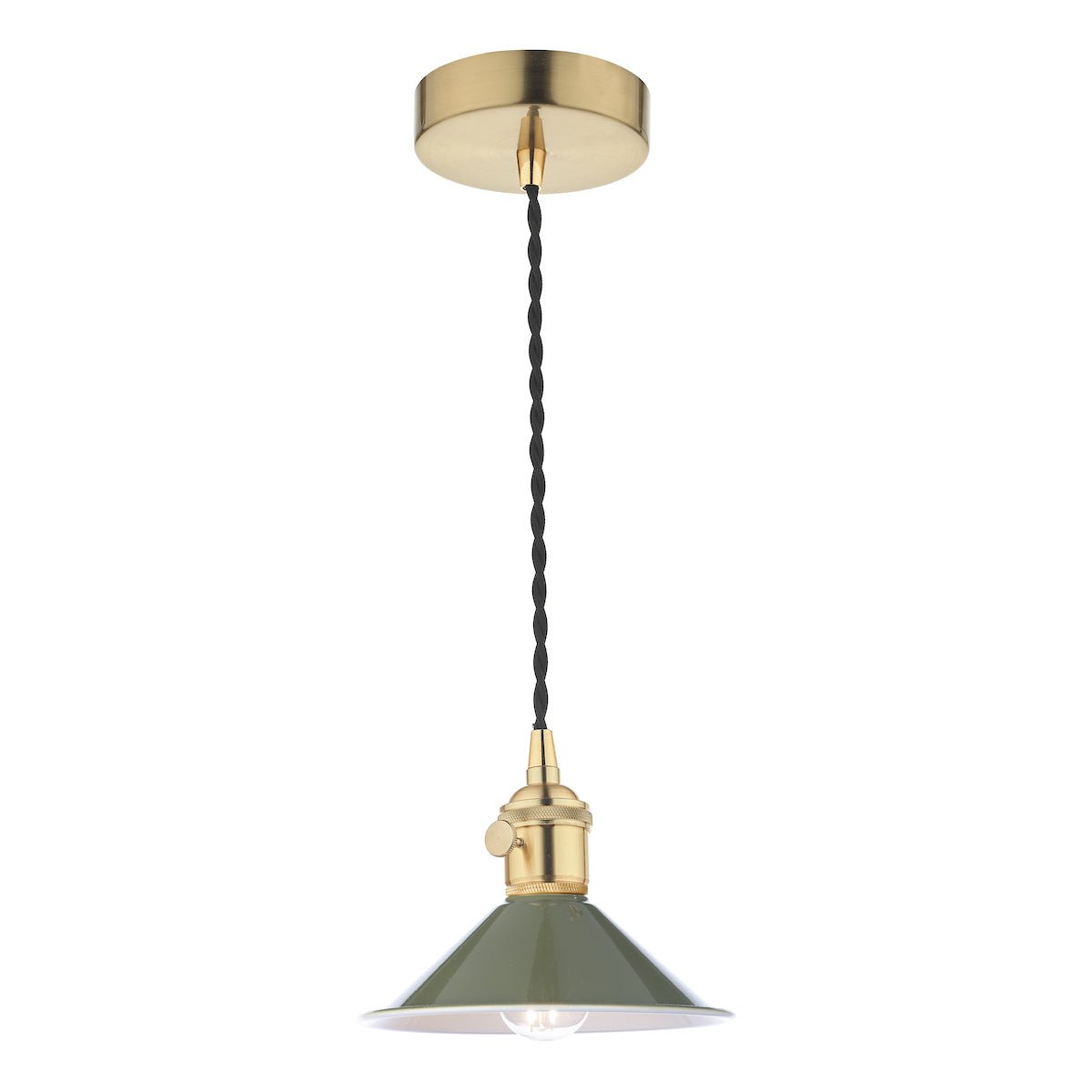 HADANO 1LT SUSPENSION BRASS WITH OLIVE GREEN METAL
