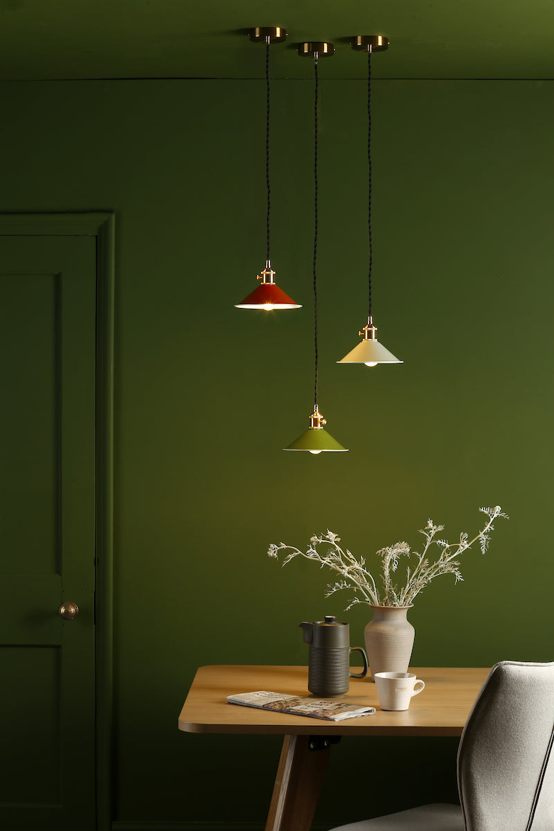 HADANO 1LT SUSPENSION BRASS WITH OLIVE GREEN METAL