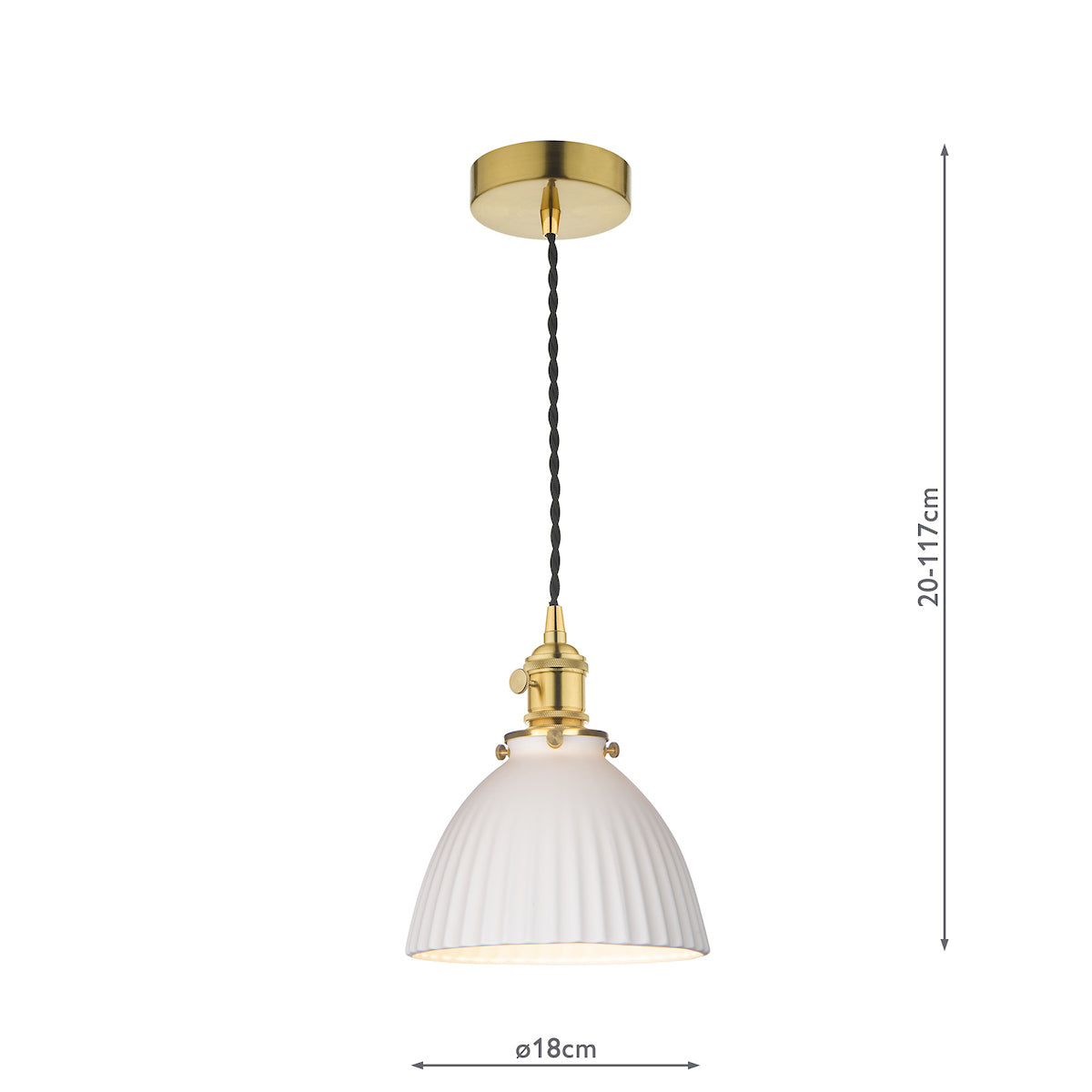 HADANO 1LT SUSPENSION BRASS CW CERAMIC DOMED SHD