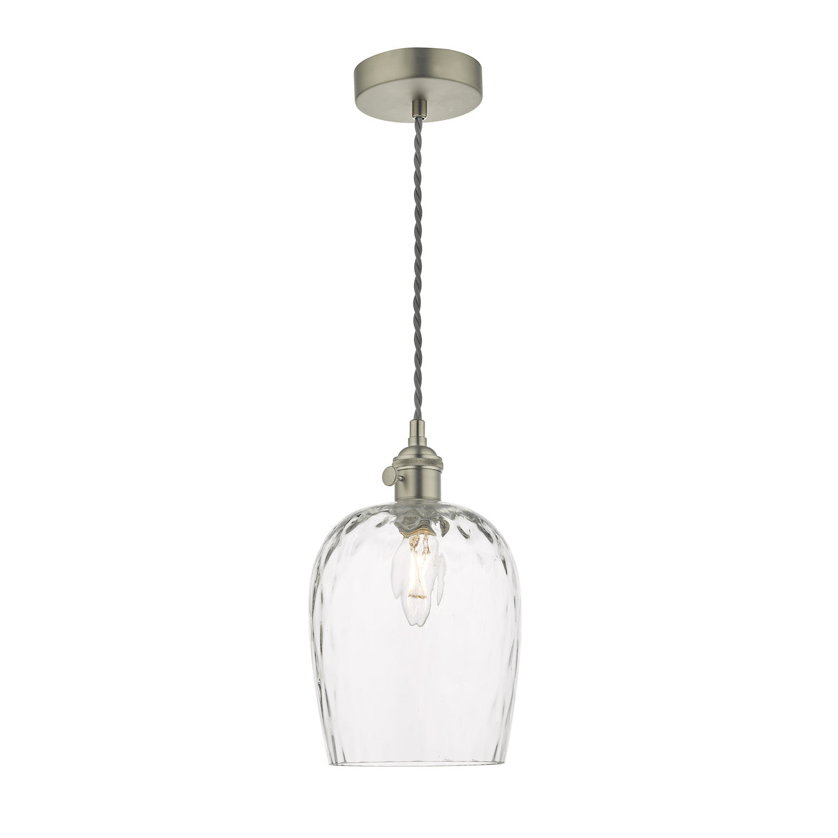 HADANO 1LT SUSPENSION ANT CHR WITH CLEAR DIMPLED S