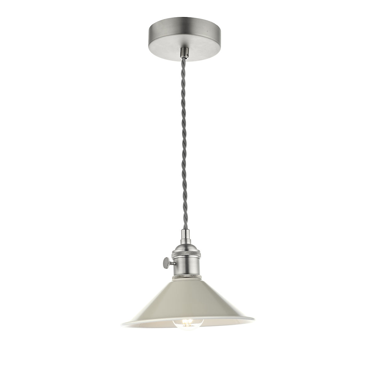 HADANO 1LT SUSPENSION ANTIQUE CHROME WITH CASHMERE
