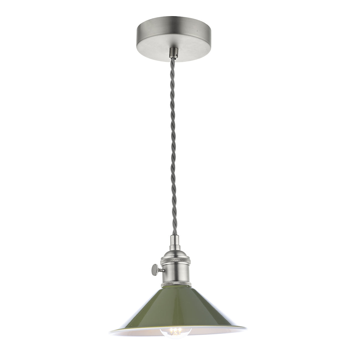 HADANO 1LT SUSPENSION ANTIQUE CHROME WITH OLIVE GR