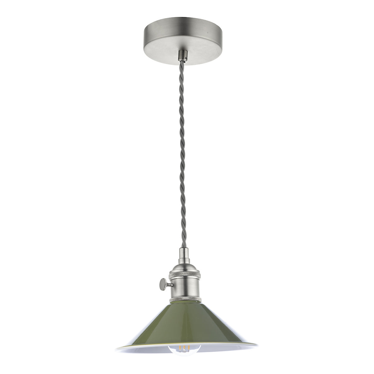 HADANO 1LT SUSPENSION ANTIQUE CHROME WITH OLIVE GR