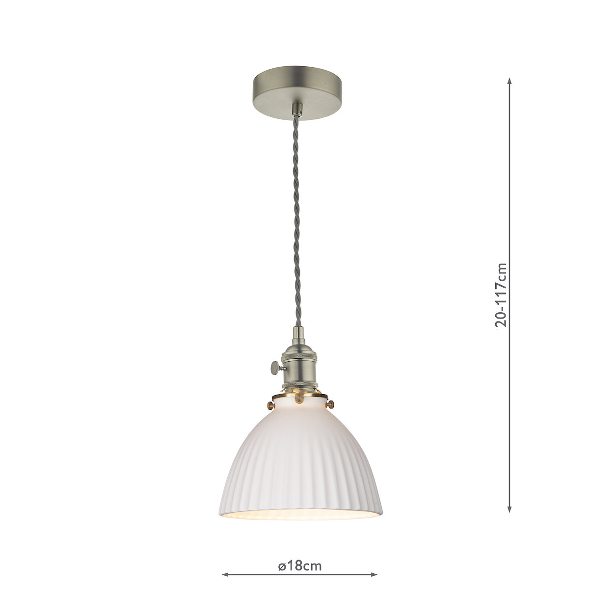 HADANO 1LT SUSPENSION ANT CHR CW CERAMIC DOMED SHD