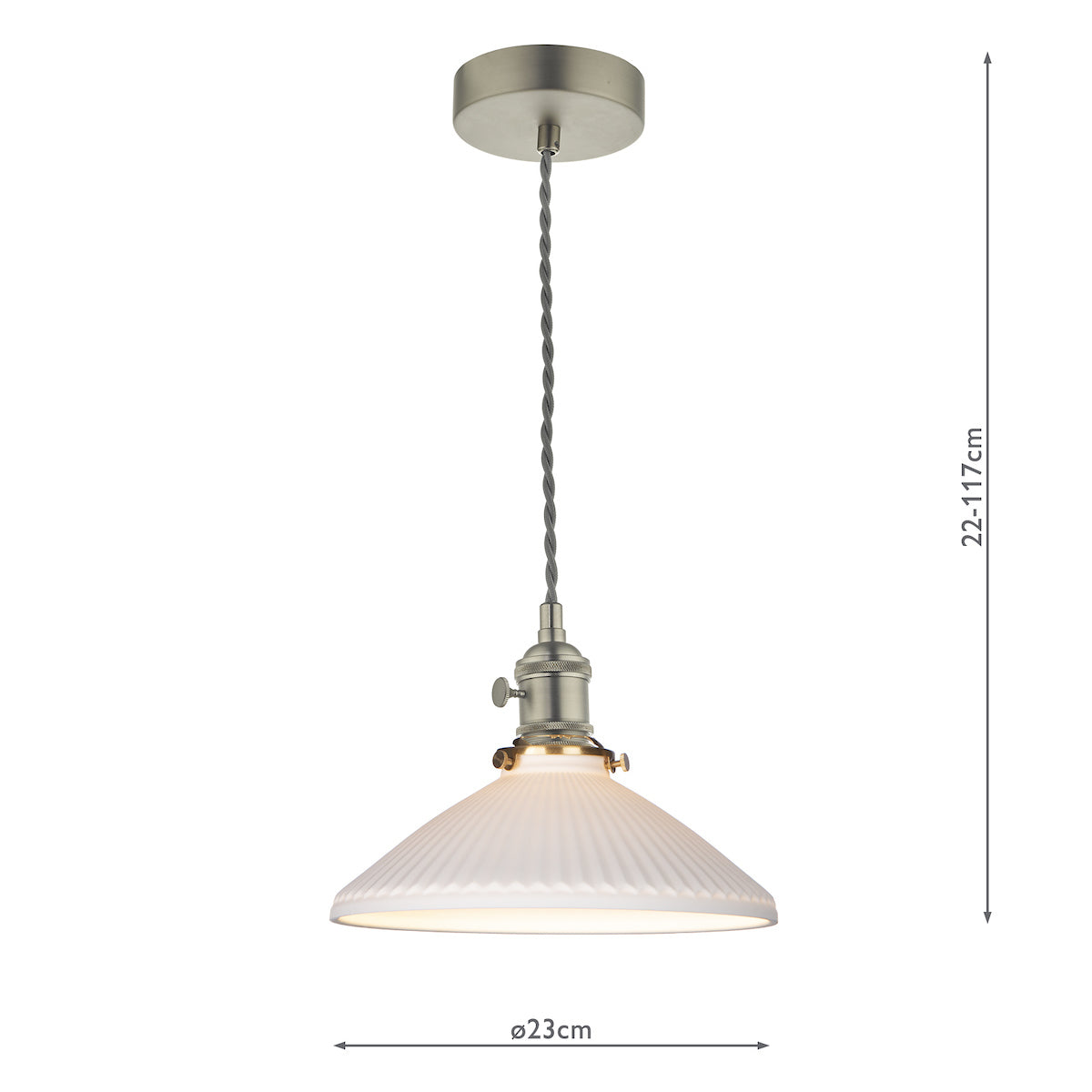 HADANO 1LT SUSPENSION ANT CHR CW CERAMIC SHALLOW S