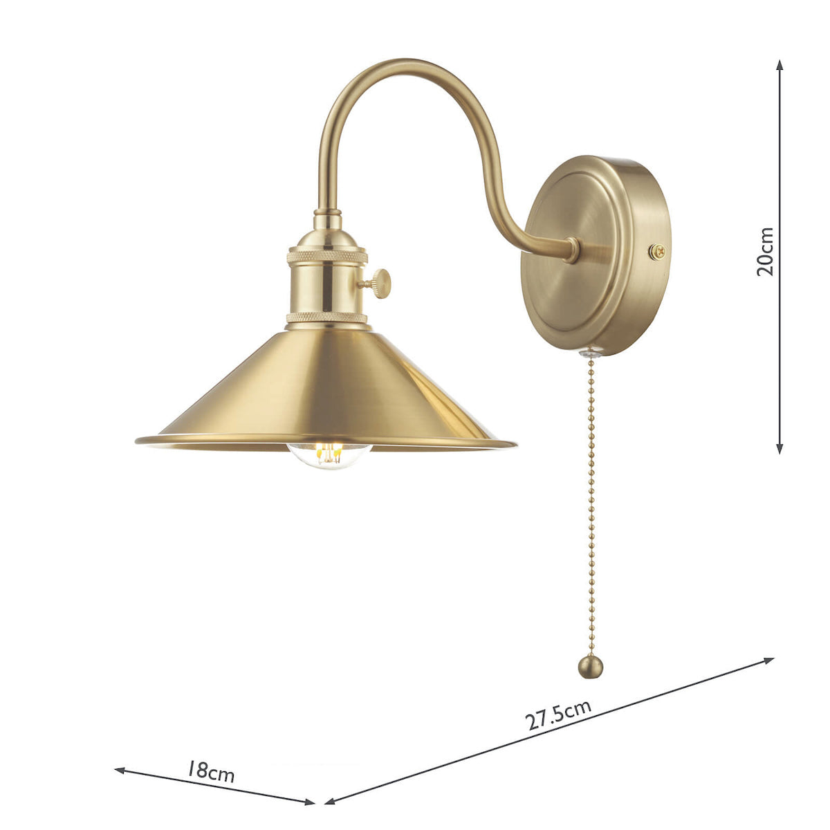 HADANO 1LT W/LT BRASS WITH AGED BRASS SHD