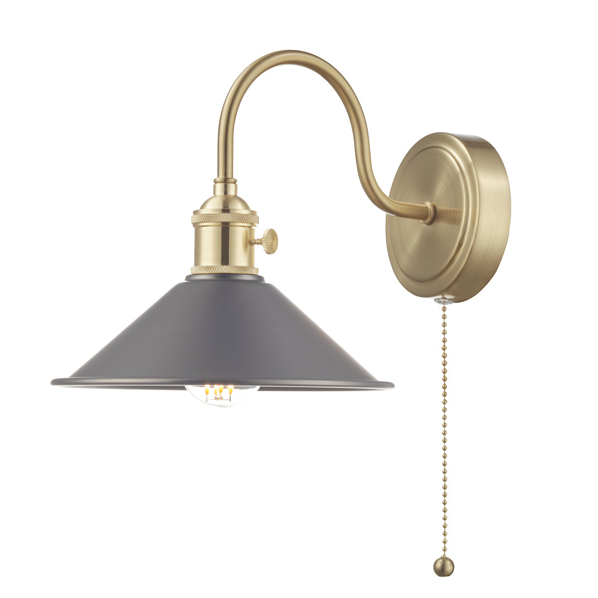 HADANO 1LT W/LT BRASS WITH ANTIQUE PEWTER SHD