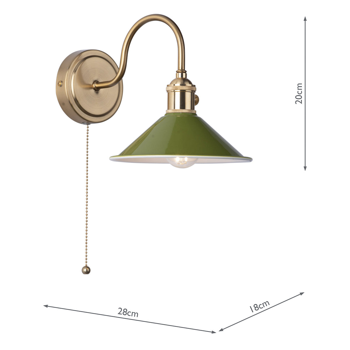 HADANO 1LT W/LT BRASS WITH OLIVE GREEN METAL SHD