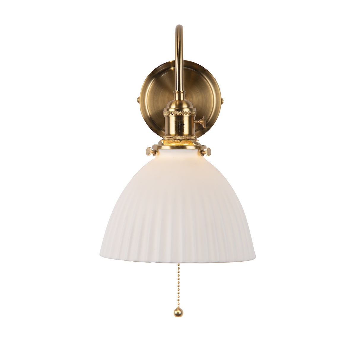 HADANO 1LT W/LT BRASS WITH CERAMIC DOMED SHD