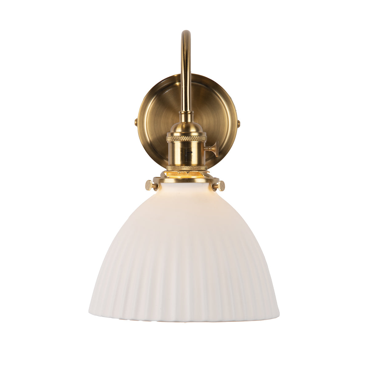 HADANO 1LT W/LT BRASS WITH CERAMIC DOMED SHD
