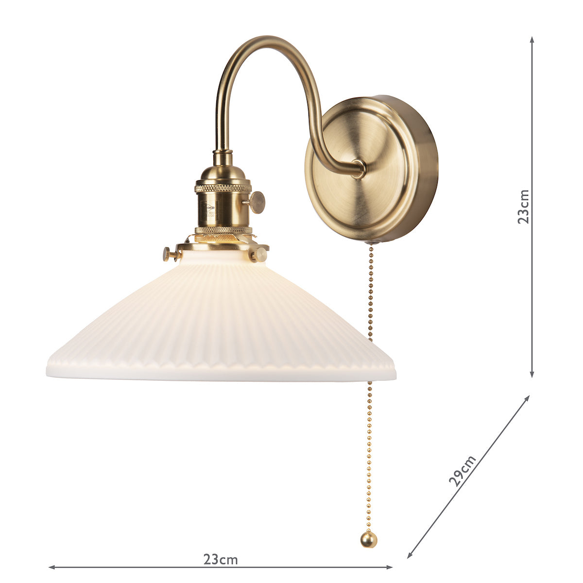 HADANO 1LT W/LT BRASS WITH CERAMIC SHALLOW SHD